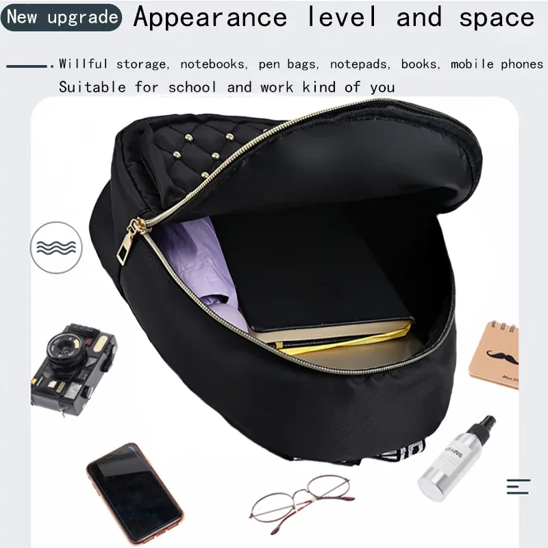 sac à bandoulière double à rivets brodés en forme de diamant pour femmes, nouveau style, sac de voyage à la mode, décontracté et polyvalent pour femmes