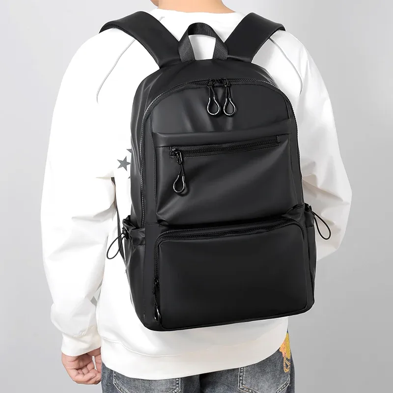 1 sac à dos décontracté à la mode de 14 pouces, compartiment spacieux pour ordinateur portable, tissu imperméable, idéal pour les hommes, les étudiants et les professionnels