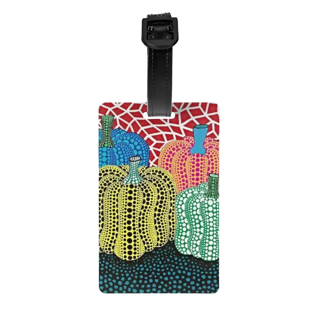 étiquette de bagage personnalisée yayoi kusama, peinture abstraite, protection de la vie privée, étiquettes de bagage, sac de voyage, valise attro