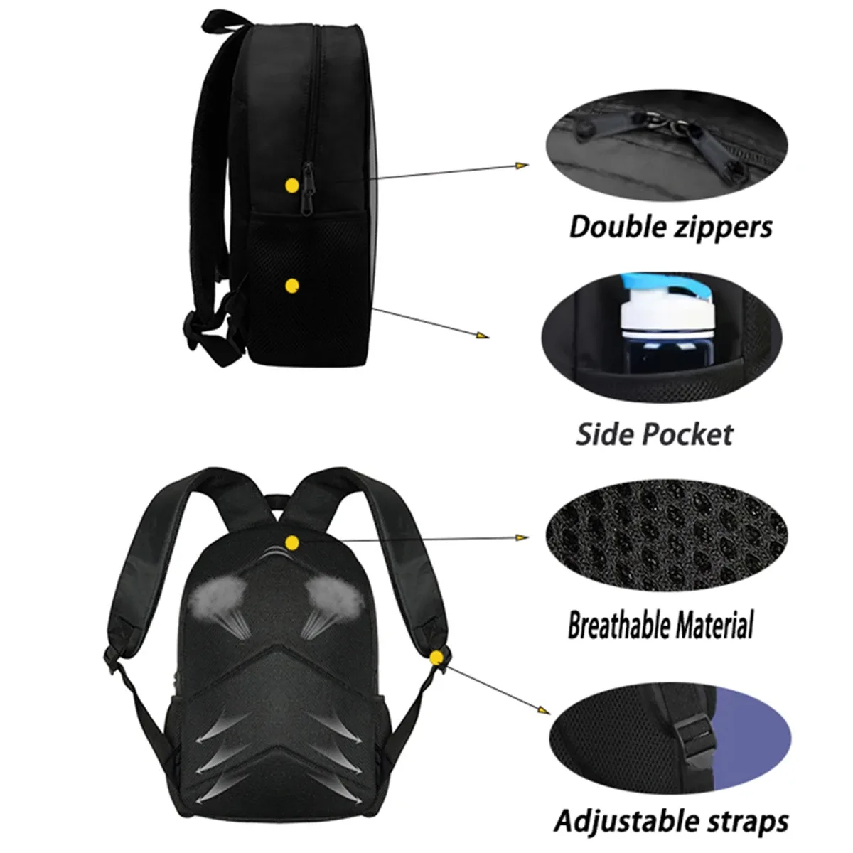 Sac à dos scolaire léger de 15 pouces, grande capacité, durable, pour les sorties et les voyages, unisexe, pour garçons et filles de 6 à 10 ans