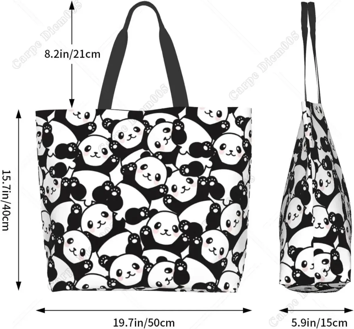 krasnocute-grand sac fourre-tout de dessin animé pour femme, sac à main réutilisable décontracté, grand sac initié, shopping, épicerie, travail, mode