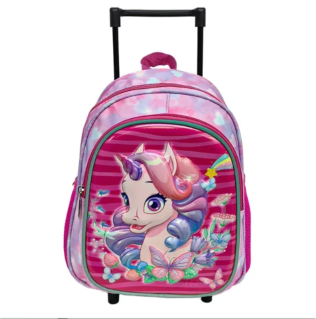 12 pouces enfants école sac à dos roulant maternelle voyage chariot sac enfant en bas âge valise école à roulettes sac à dos cartable pour fille