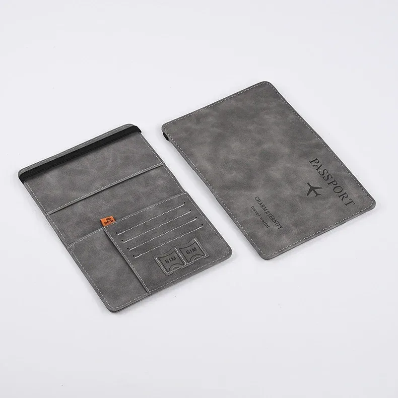 portefeuille en cuir pu pour homme, porte-cartes de visite, porte-passeport de voyage, sac à main pour homme, accessoires de voyage