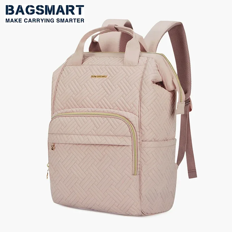 BAGSMART-Sac à dos de voyage étanche pour femme, sac à dos pour ordinateur portable 14-15.6 ", cartable universitaire mignon, sacs pour femme