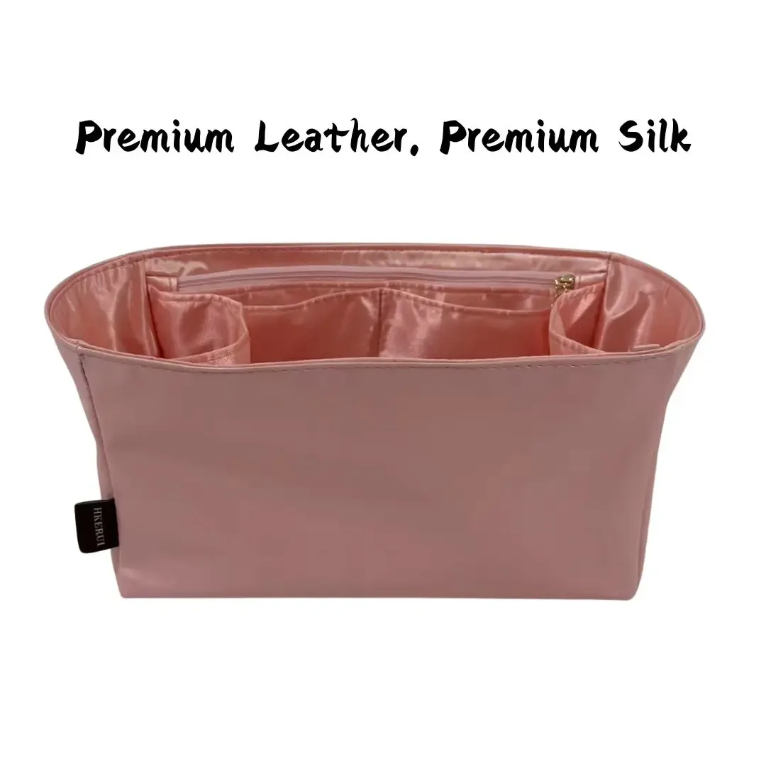 organisateur compatible avec les sacs speedy, 20, 25, 30, 35, 40, insert pour sac à main, doublure en soie, cuir vegan imperméable avec poche zippée