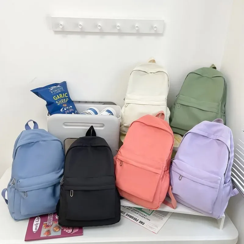 femmes cartable étanche grande capacité école sac à dos lisse fermeture éclair solide adolescents fille sac à dos décontracté sac étudiant approvisionnement nouveau