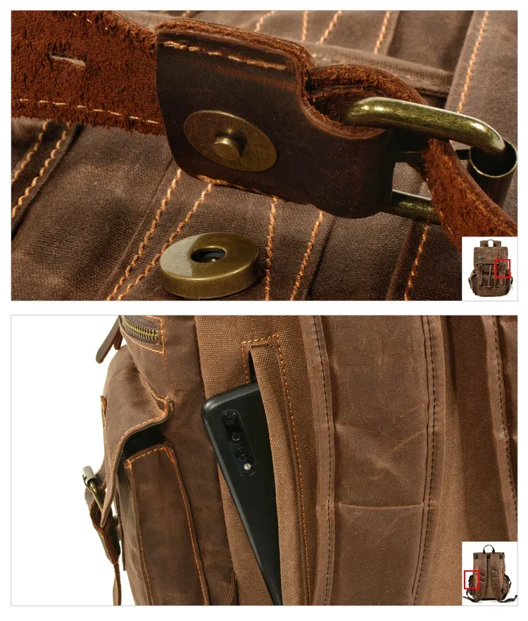 sac à dos en toile vintage sac à dos en toile de cuir sac à dos fourre-tout pour ordinateur portable 15 pouces sacoche academy sac de randonnée à bandoulière