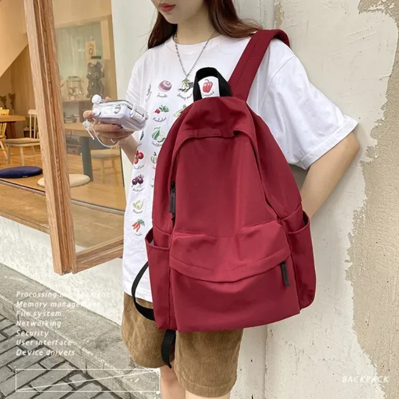 sac à dos polyvalent noir, gris, blanc, rouge, de haute qualité, grande capacité, sac de voyage imperméable, sac d'ordinateur en nylon lavable, unisexe