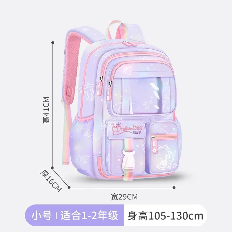 sac à dos scolaire ultra-léger grande capacité anti-éclaboussures à ouverture par porte de réfrigérateur pour écolière primaire