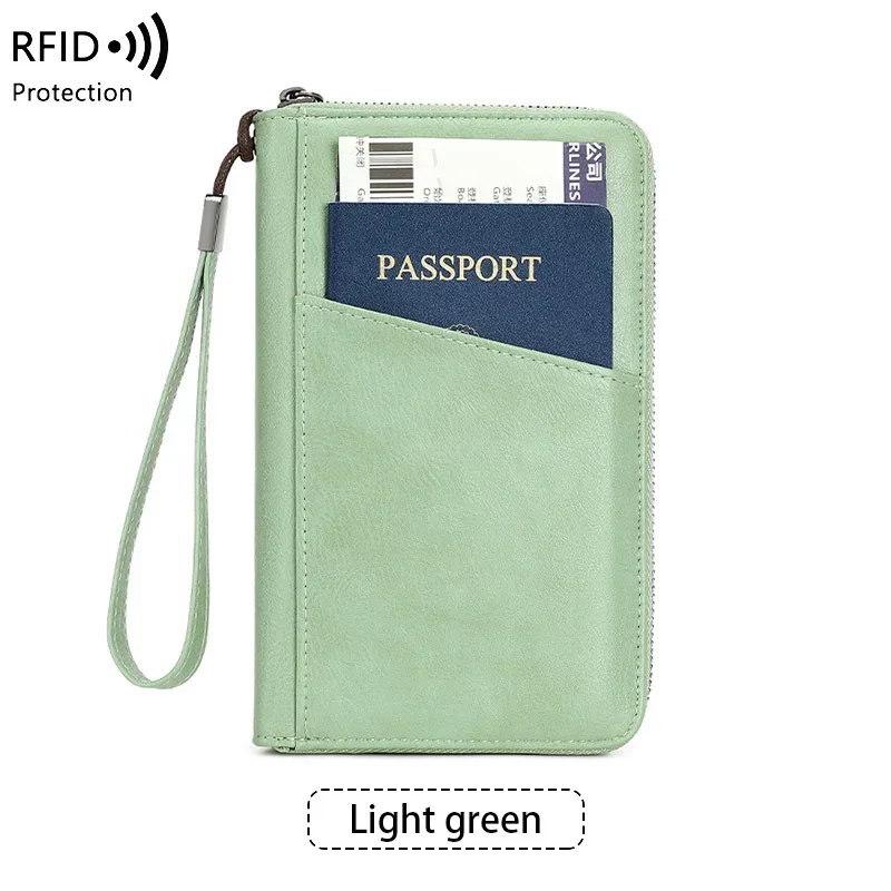 nouveau portefeuille à clip pour passeport de voyage pour femmes et hommes, porte-cartes multifonctionnel en cuir pu rfid, portefeuilles antivol, sac de rangement