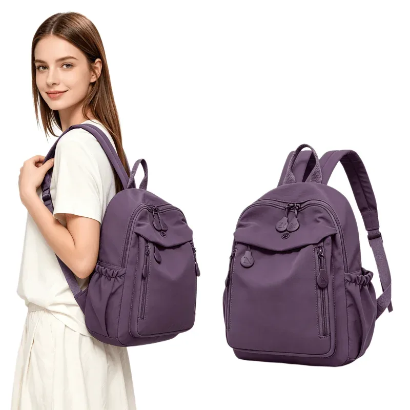 sac à dos décontracté multicolore léger pour femme, sac à bandoulière tendance, sac d'école pour les trajets quotidiens, sac essentiel pour les voyages