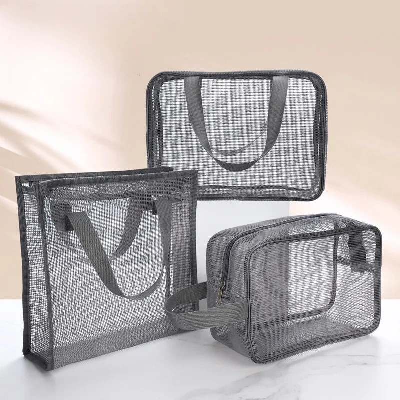 nouveau sac de bain maille douche pochette de toilette voyage maquillage support de rangement portable sac de bain maille douche pochette de toilette portable