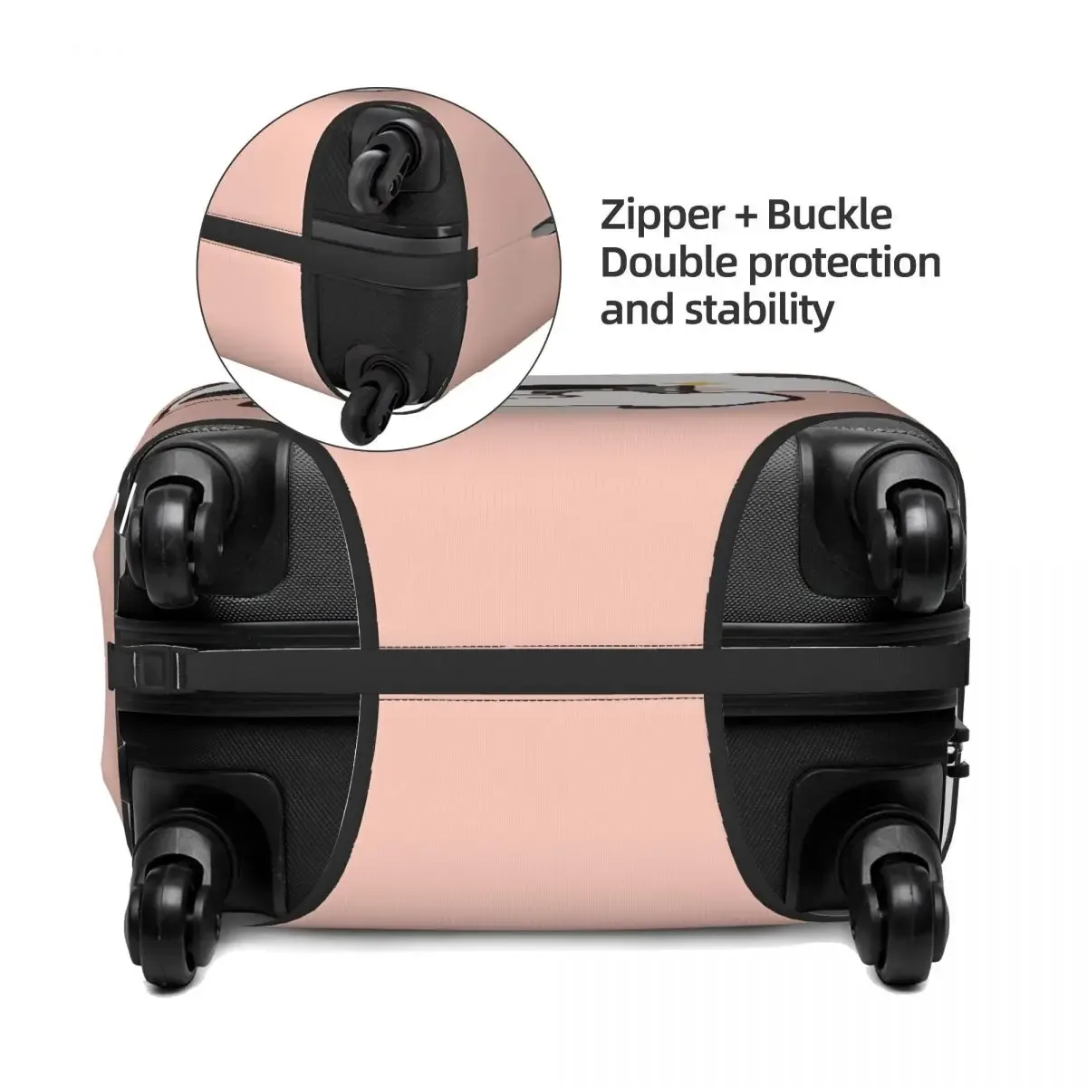 housse de valise peach and goma bubu dudu, motif ours mignon, pour voyage en avion, protection pratique pour bagages
