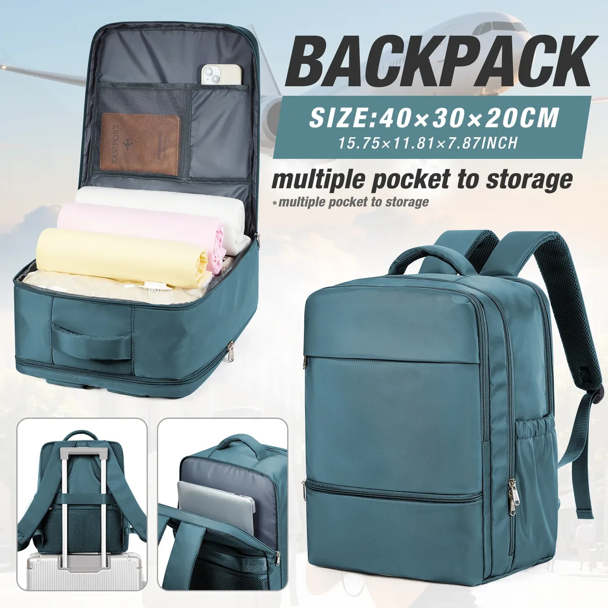 Ryanair sac à dos 40x30x20 sac de cabine sac à dos de voyage pour hommes femmes bagage à main sac à dos pour ordinateur portable, sac à dos d'entrée, sac à mouche de cabine