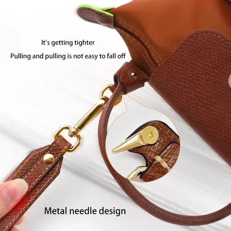 sangle d'épaule en cuir véritable adaptée au sac longchamp mini le pliage, accessoires de sangle de sac bandoulière sans perforation