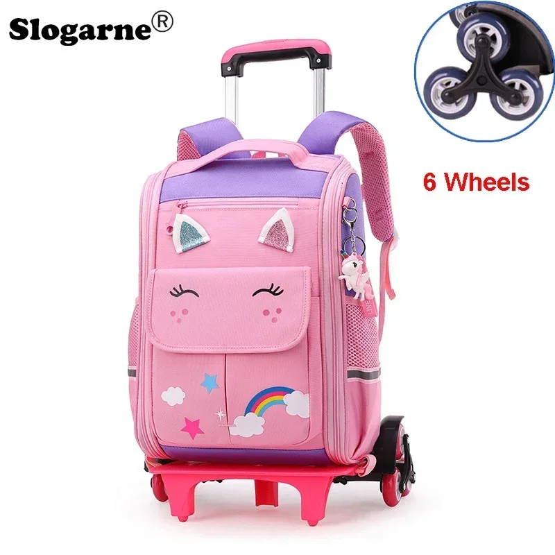 sac à dos d'école à roulettes pour enfant fille et garçon