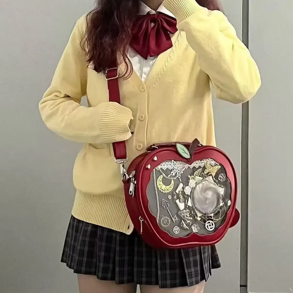 sac à fermeture éclair kawaii fruits itabag coton poupée sac pu poche transparente petit article sac idole marchandise stockage mode sacs à dos