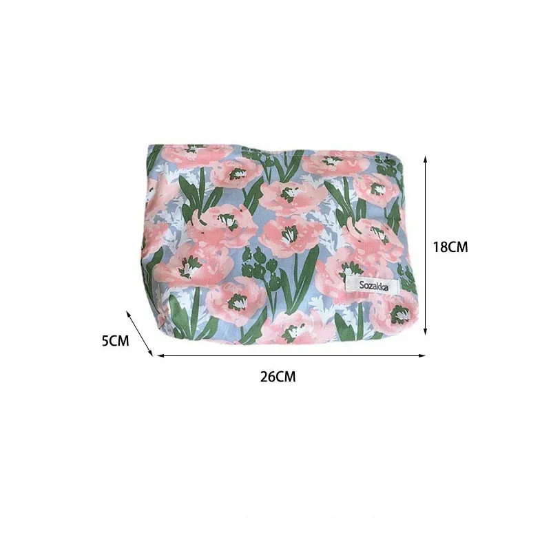 sac de rangement pour rouge à lèvres cosmétique de voyage à fermeture éclair florale pour femmes, portefeuille kawaii, trousse de maquillage, sacs à main, trousse à crayons, trousse d'évaluateurs, mignon