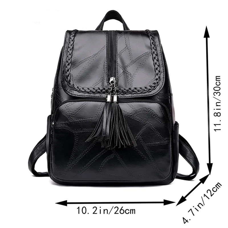 sac à dos à double épaule en tissu oxford, sac à dos de voyage en nylon pour femmes, sac à dos en toile décontracté à la mode [direction zippée aléatoire]
