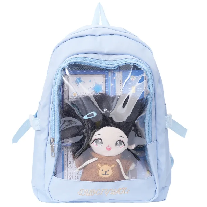 y2k – sac à dos mignon pour femmes, kawaii ita, sac à dos transparent pour fille douce, bricolage d'exposition de personnalité, sac à bandoulière lolita