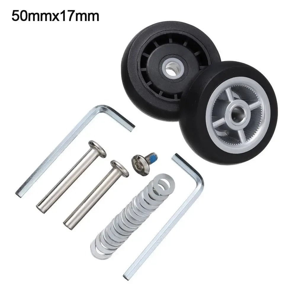 roues de remplacement avec vis pour bagages de voyage, valise, roues, essieux, kit de réparation 40/50/60mm, roulette silencieuse, bricolage, 2 pièces