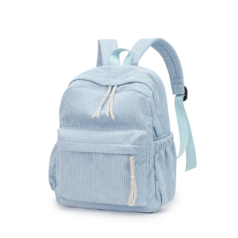 cartable personnalisé 2025 nouvelle mode velours côtelé fermeture éclair lisse nom unique personnalisé grande capacité sac à dos de voyage sac à dos de randonnée