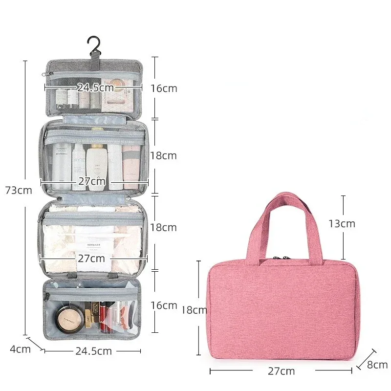 trousse de toilette pliable et étanche pour voyage, séparation sèche et humide, sac de rangement pour cosmétiques, sac à cosmétiques de grande capacité