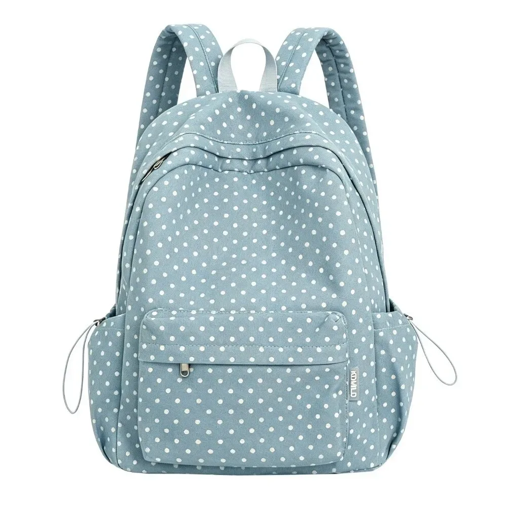 sac à dos scolaire tendance à motif à pois, grande capacité, sac de voyage décontracté, léger, nouveau sac pour ordinateur portable, idéal pour le lycée.