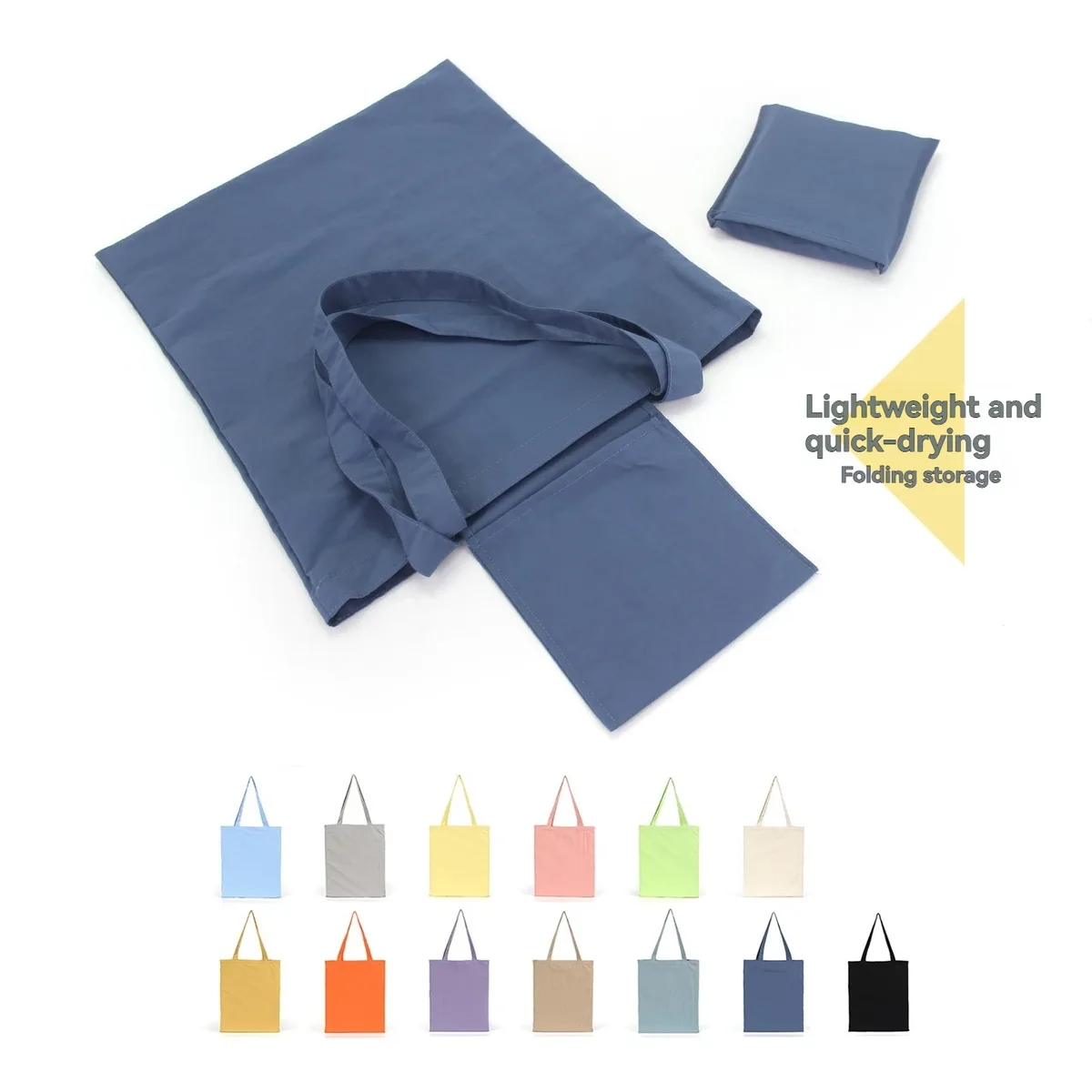Sac de shopping léger pour femmes, sac de transport quotidien, sac en tissu nylon froissé effet dopamine, sac fourre-tout pliable