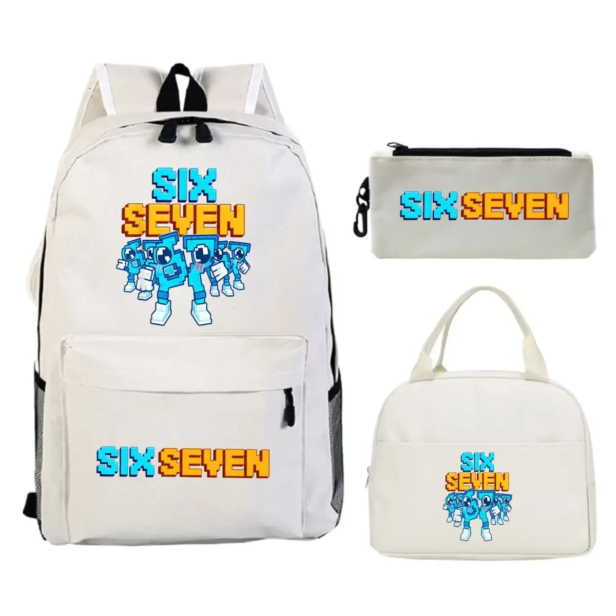 ensemble de 3 sacs d'école amusants avec impression de chiffres 67 six sept pour filles et garçons, avec boîte à lunch et trousse à crayons, sac à dos de voyage amusant 67