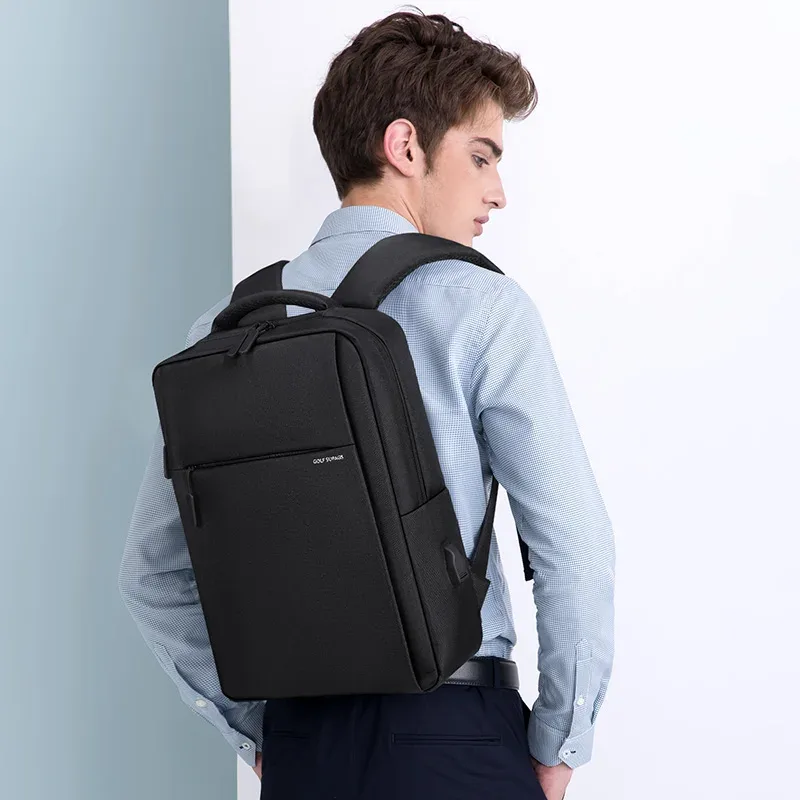 golf-sac à dos pour ordinateur portable de grande capacité pour hommes, sacs de voyage étanches noirs avec chargeur de procureur, école de procureur, affaires, 15.6 pouces, nouveau