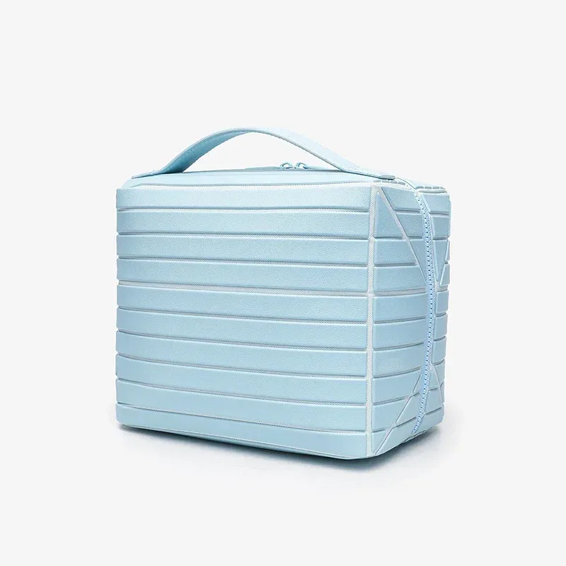 namchebarwa – sac de rangement en pvc rayé pour femmes, pochette de rangement pour articles de toilette de voyage en plein air, grande capacité, sac à cosmétiques de voyage portable