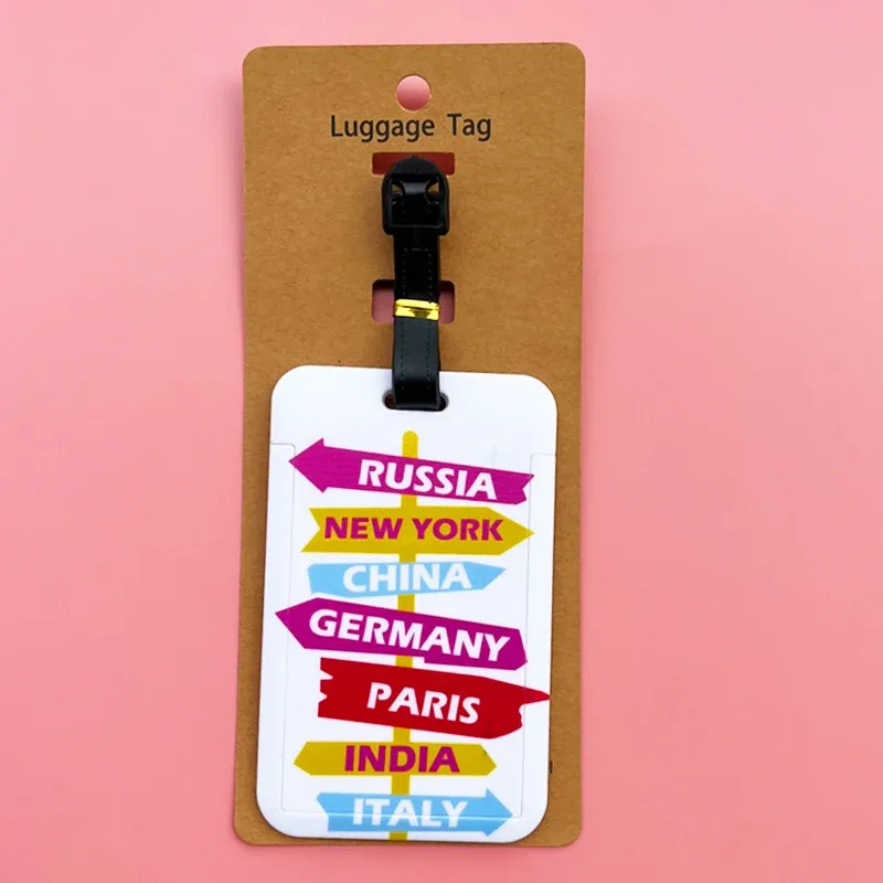 étiquettes de bagage de voyage portables, porte-adresse d'identification de valise, étiquettes d'embarquement de bagages, marque-repère, 5 couleurs