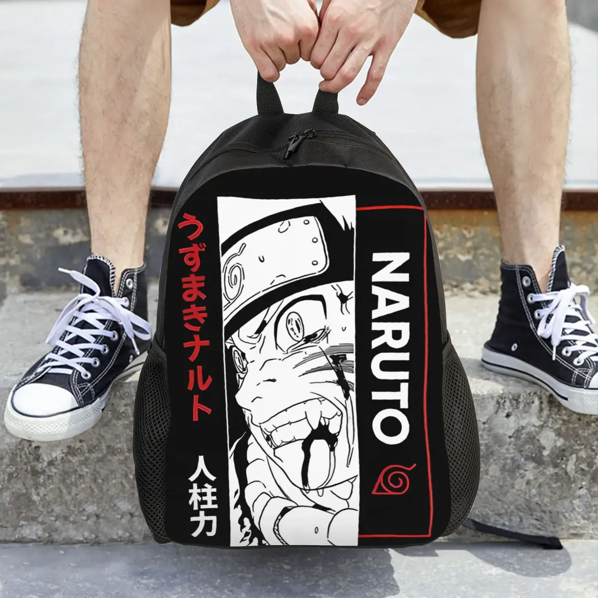 sac à dos naruto uzumaki, sac ita, mochila, sac à dos de randonnée légère de grande capacité