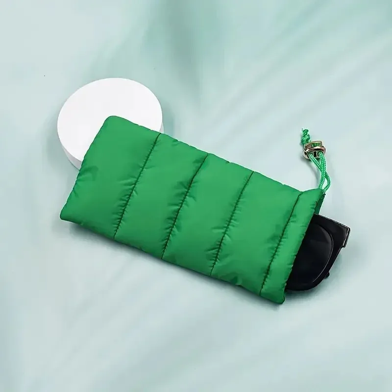 étui à lunettes en nylon matelassé souple, pochette à lunettes à cordon rembourré souple, sac de rangement de lunettes de protection 1 pièce