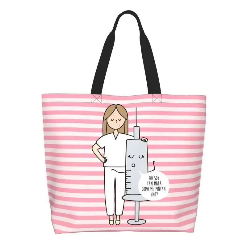 dessin animé médecin infirmière enfermera en apuros sacs d'épicerie grande capacité esthétique merch pour femme rue sac à bandoulière