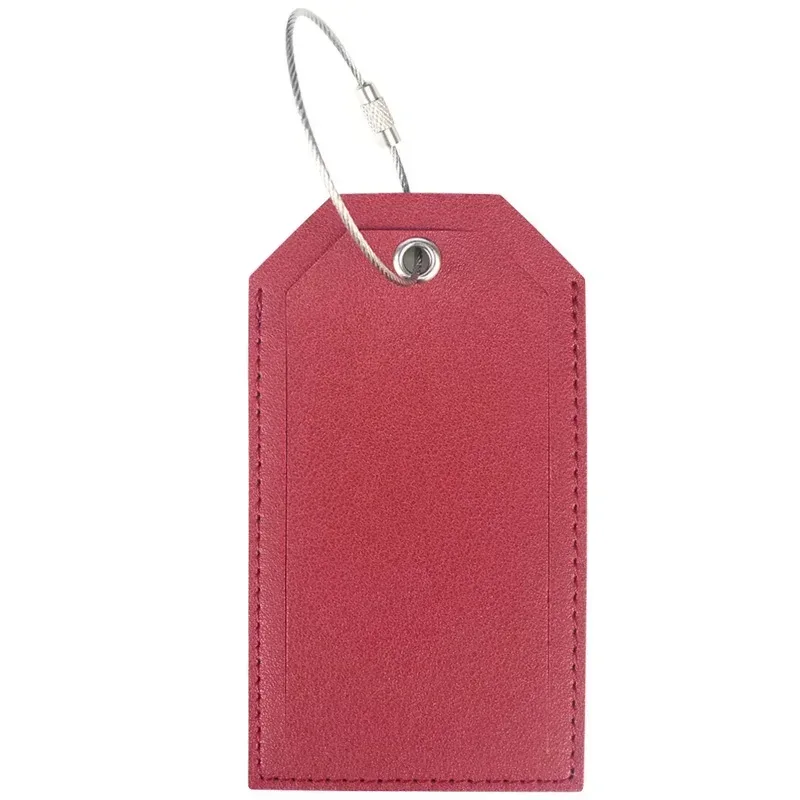 femmes hommes étiquettes de bagages pour valises accessoires de voyage mode couleur unie en cuir pu valise sac étiquette étiquette nom id adresse