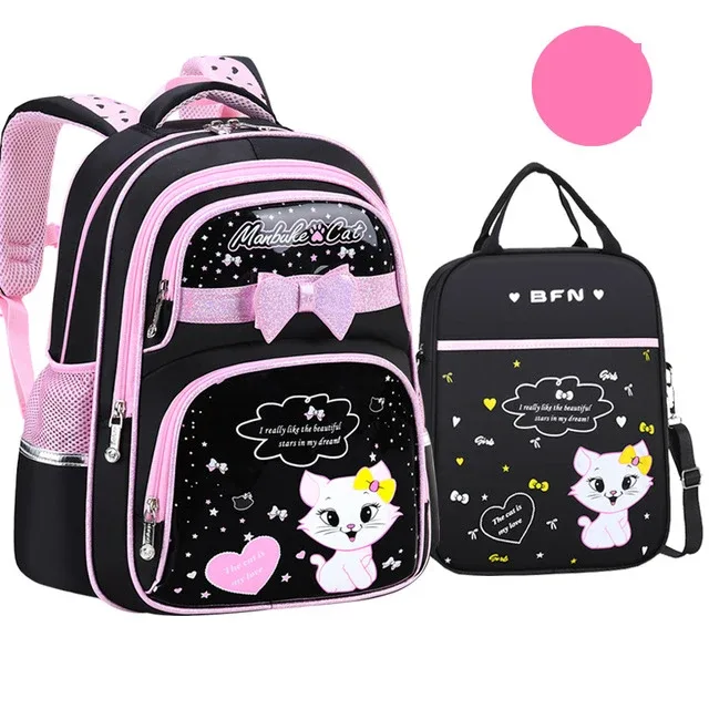 nouveau sac d'école primaire coréen en cuir pu 2020 mode filles mignonnes avec chat mignon sac à dos orthopédique étanche