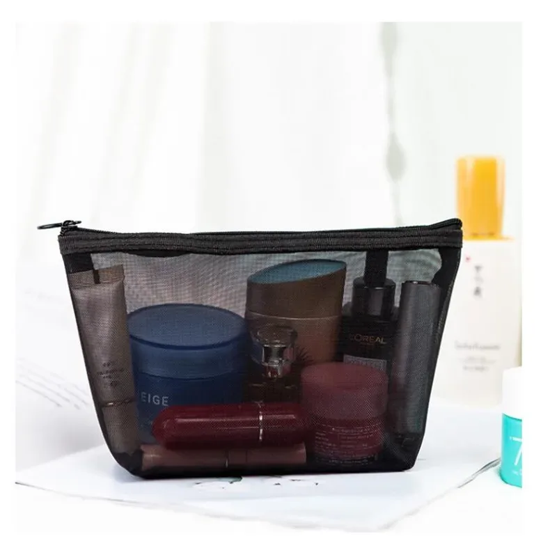 sac à cosmétiques nécessaire pour femmes et hommes, 1 pièce, organisateur de voyage transparent, petits et grands sacs de toilette noirs, pochette de maquillage