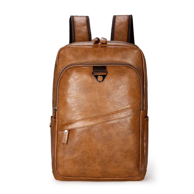 hommes sac à dos en cuir pu sac à dos grands sacs à dos d'ordinateur portable mâle mochilas cartable décontracté pour adolescents garçons sac à dos de haute qualité
