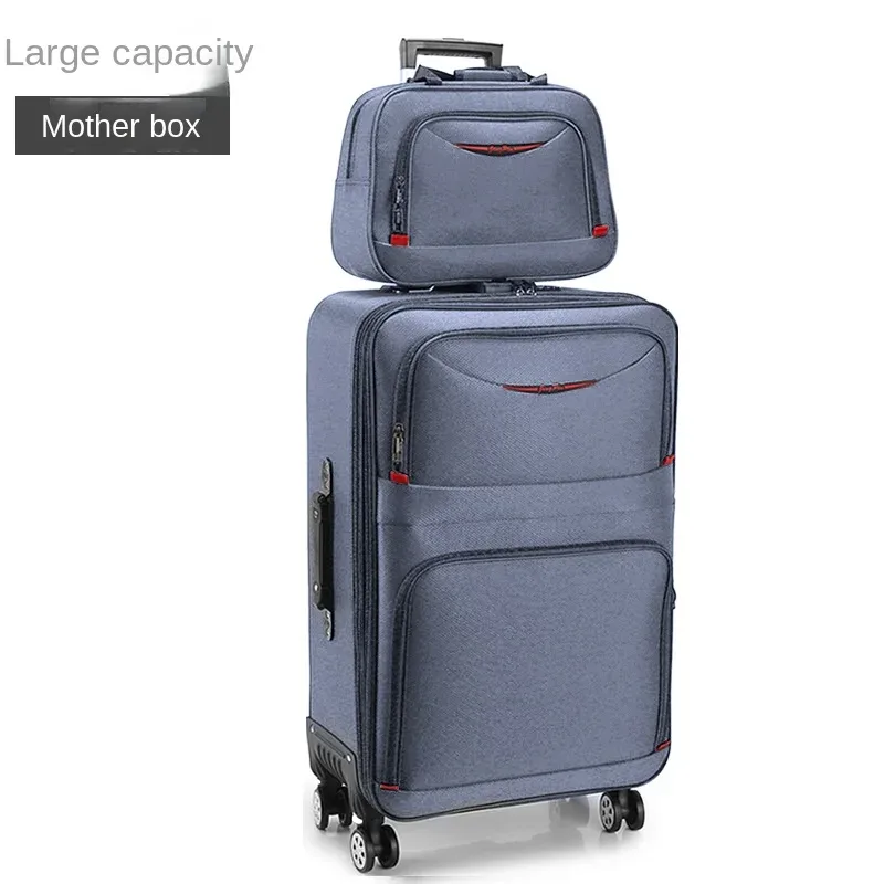 valise de grande capacité avec serrure à combinaison, bagage de voyage embarqué, boîtier de chariot en tissu oxford imperméable de 28 pouces surdimensionné
