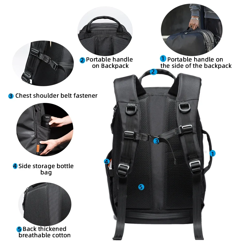 sac à dos pour ordinateur portable imperméable 2026, grande capacité 30l, approuvé par les compagnies aériennes, pour hommes, avec plusieurs compartiments