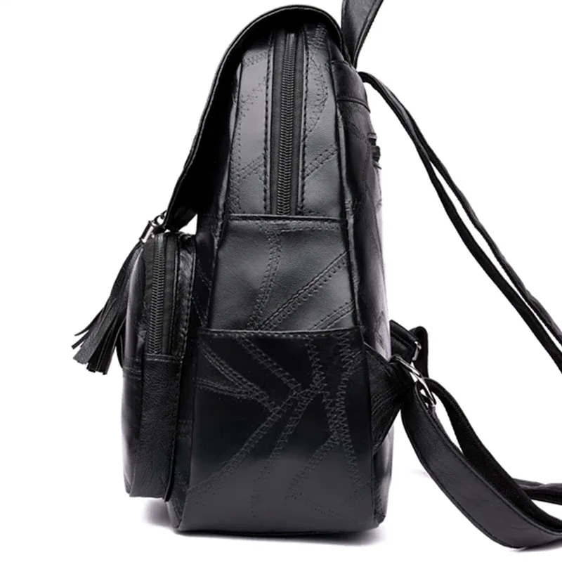 sac à dos à double épaule en tissu oxford, sac à dos de voyage en nylon pour femmes, sac à dos en toile décontracté à la mode [direction zippée aléatoire]