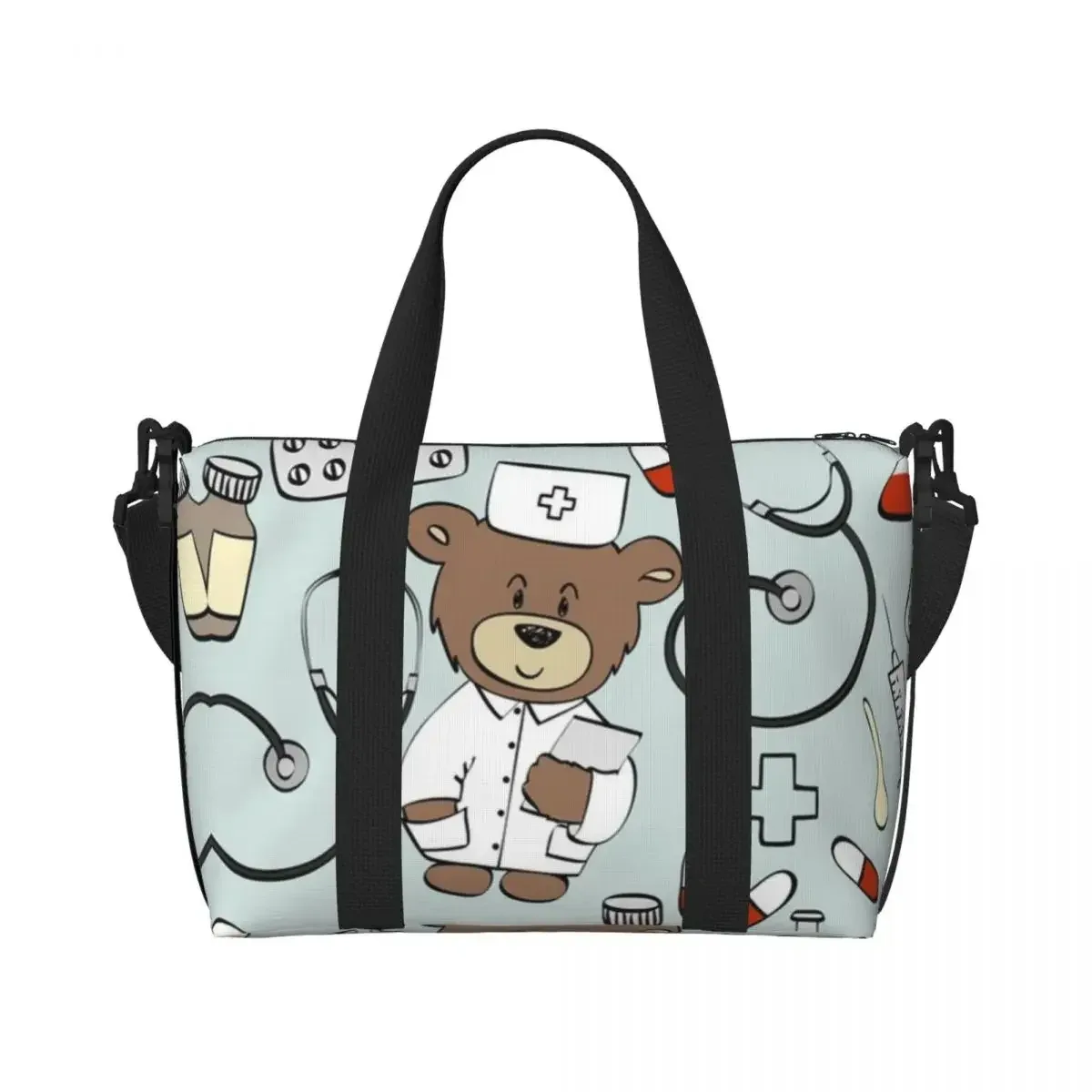 sac fourre-tout de plage pour infirmières, motif d'allaitement, pour femmes, soins de santé, grand compartiment, sacs de voyage de plage