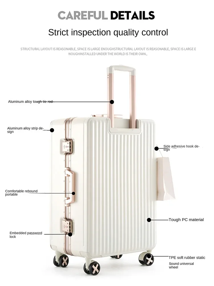 valise de voyage de haute qualité, nouvelle collection, 20 pouces, avec cadre en aluminium, en abs+pc épaissi, disponible en 22/24/26/28 pouces
