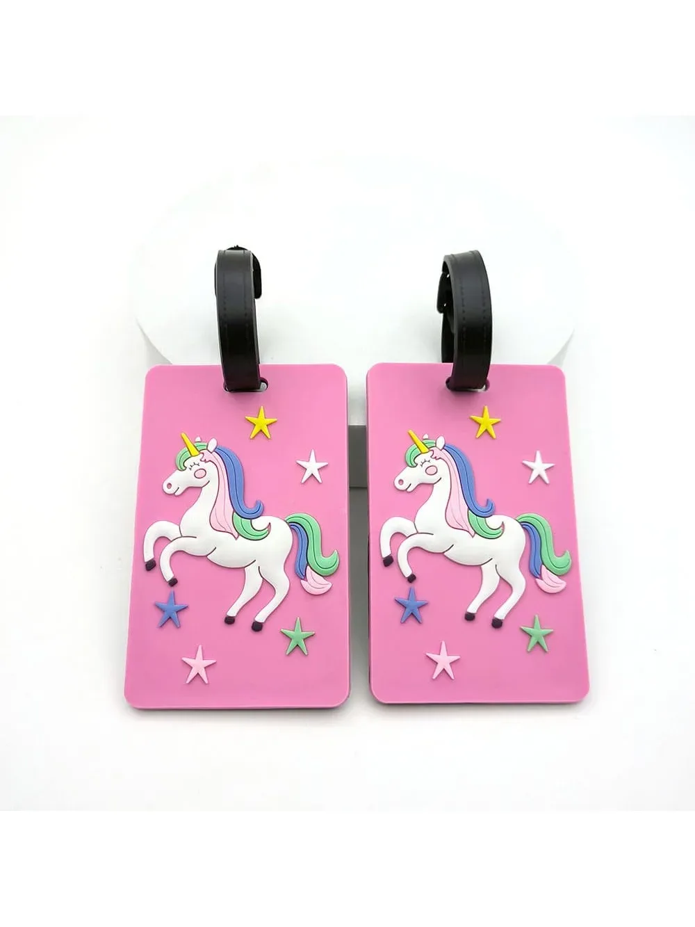 1 pièces mignon licorne cintre d'embarquement étiquette de bagage station aéroport vérifier dans la boîte de chariot articles prévention de perte étiquette d'identification