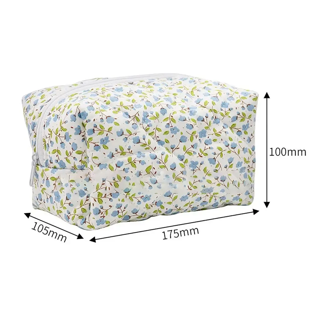 sac de maquillage matelassé matelassé à imprimé de fleurs, sac à main de rangement, trousse de toilette, poudres cosmétiques, grand sac de voyage, 1pc