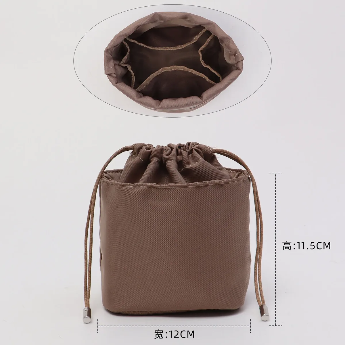 nouvel organisateur de sac pour sac à main lv nano noe, insert de sac intérieur en papier dupont, sacs de rangement, sac de doublure à cordon, support de forme
