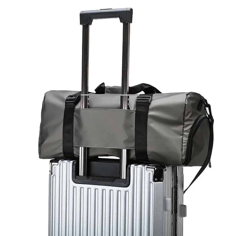 sac de voyage à bandoulière grande capacité pour hommes et femmes avec pochette pour trolley, compartiment sec/humide séparé, sac de sport, de gym, de natation, sac de voyage portable