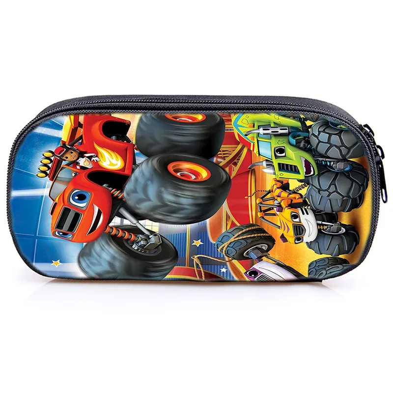sac à dos blaze and the monster machines, 3 pièces, sac d'école pour enfants avec sacs à bandoulière, trousse à crayons, sac à dos blaze car pour garçons et filles